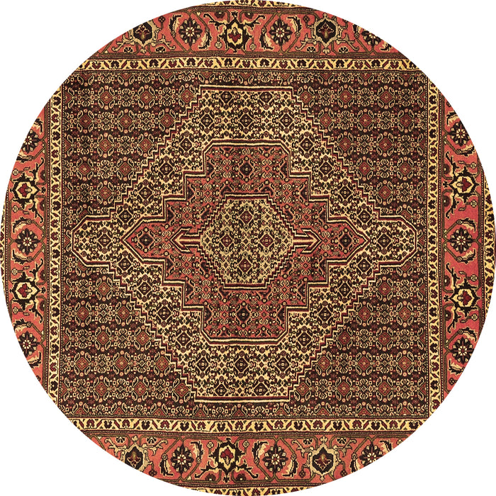 Round Persian Brown Traditional Rug, tr2433brn