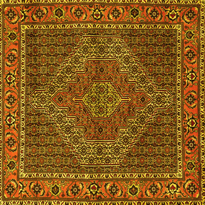 Square Machine Washable Persian Yellow Traditional Rug, wshtr2433yw