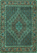 Machine Washable Persian Turquoise Traditional Area Rugs, wshtr2433turq