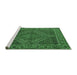 Sideview of Machine Washable Persian Emerald Green Traditional Area Rugs, wshtr2433emgrn