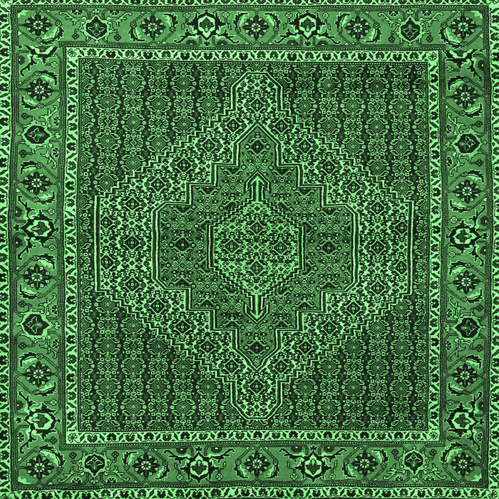 Square Persian Emerald Green Traditional Rug, tr2433emgrn