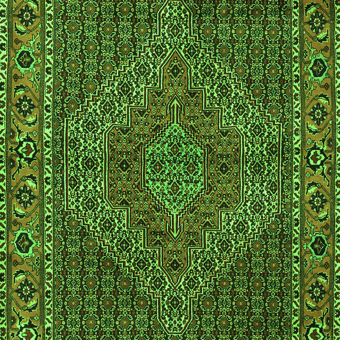 Serging Thickness of Machine Washable Persian Green Traditional Area Rugs, wshtr2433grn