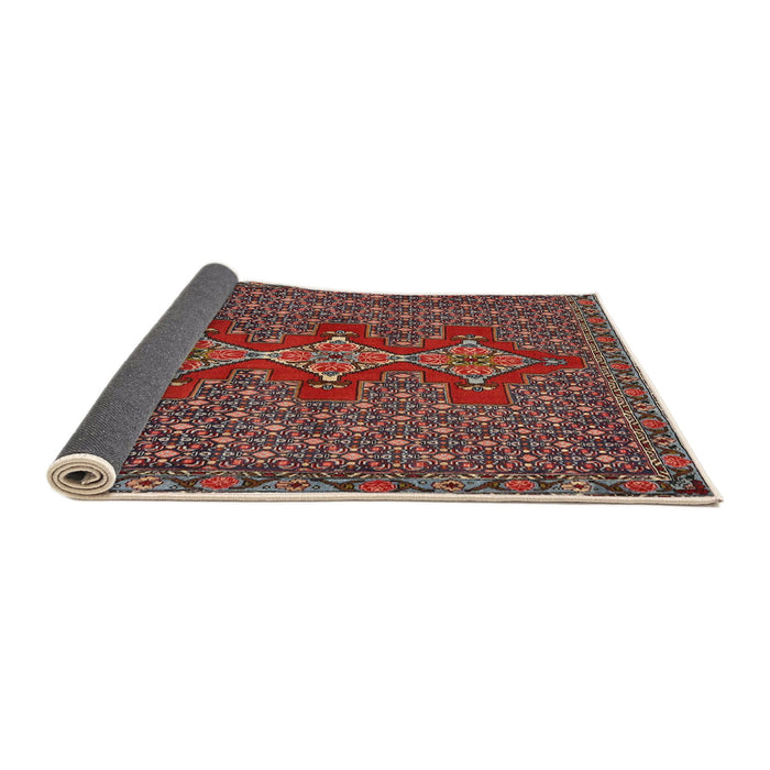 Sideview of Traditional Saffron Red Persian Rug, tr2434