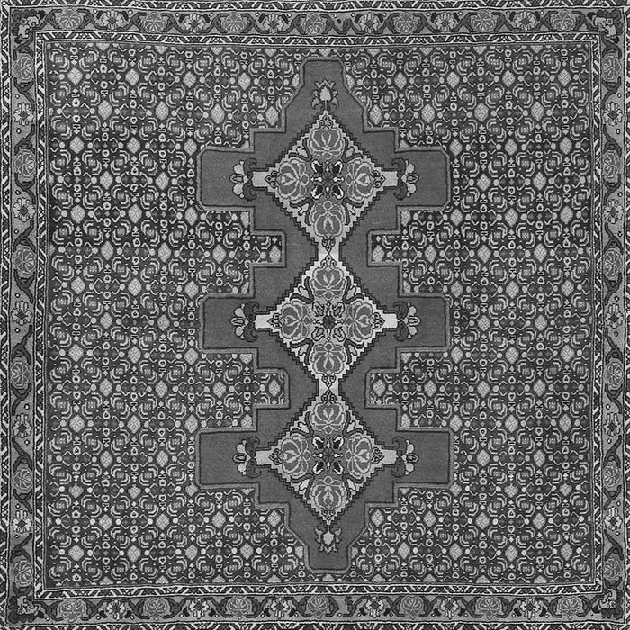 Round Machine Washable Persian Gray Traditional Rug, wshtr2434gry