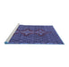 Sideview of Machine Washable Persian Blue Traditional Rug, wshtr2434blu