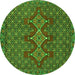 Square Persian Green Traditional Rug, tr2434grn