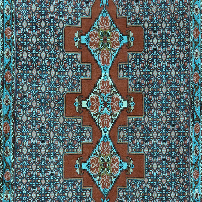 Machine Washable Persian Light Blue Traditional Rug, wshtr2434lblu