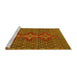 Sideview of Machine Washable Persian Yellow Traditional Rug, wshtr2434yw