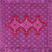 Square Machine Washable Persian Pink Traditional Rug, wshtr2434pnk