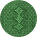 Round Persian Emerald Green Traditional Rug, tr2434emgrn