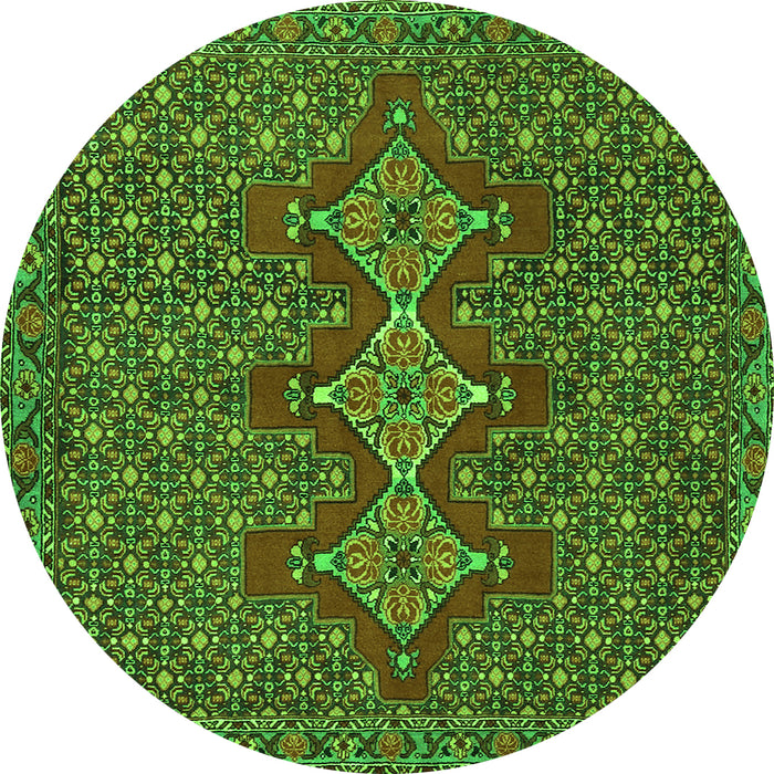Machine Washable Persian Green Traditional Area Rugs, wshtr2434grn