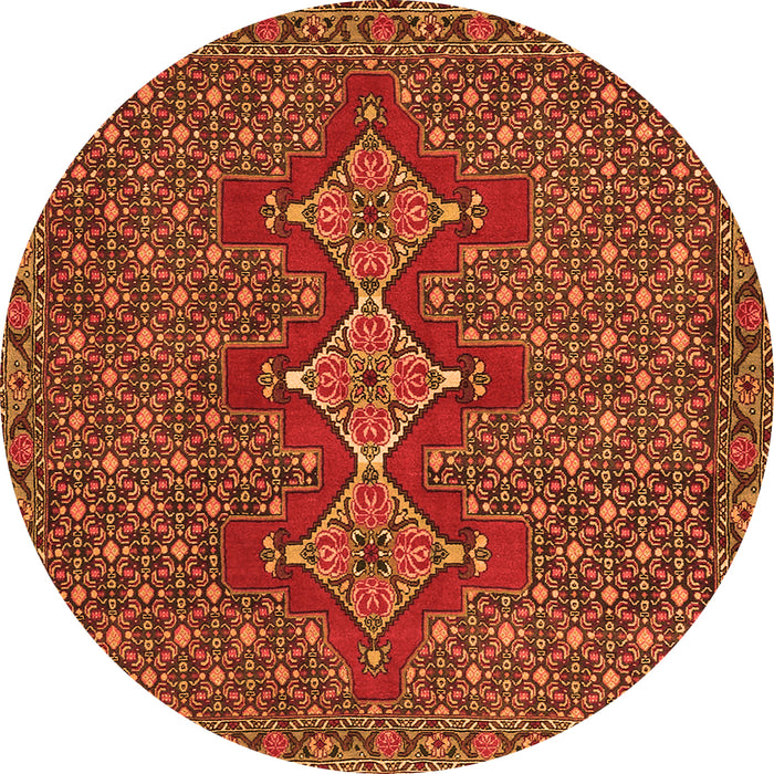 Machine Washable Persian Orange Traditional Area Rugs, wshtr2434org