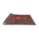 Sideview of Traditional Saffron Red Persian Rug, tr2435