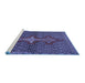 Sideview of Machine Washable Persian Blue Traditional Rug, wshtr2435blu