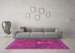 Machine Washable Persian Pink Traditional Rug in a Living Room, wshtr2435pnk