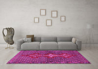 Machine Washable Persian Pink Traditional Rug, wshtr2435pnk