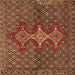 Square Persian Brown Traditional Rug, tr2435brn