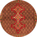 Square Persian Orange Traditional Rug, tr2435org