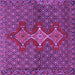 Square Machine Washable Persian Purple Traditional Area Rugs, wshtr2435pur