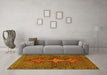 Machine Washable Persian Yellow Traditional Rug in a Living Room, wshtr2435yw