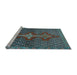 Sideview of Machine Washable Persian Light Blue Traditional Rug, wshtr2435lblu