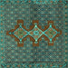 Square Persian Turquoise Traditional Rug, tr2435turq