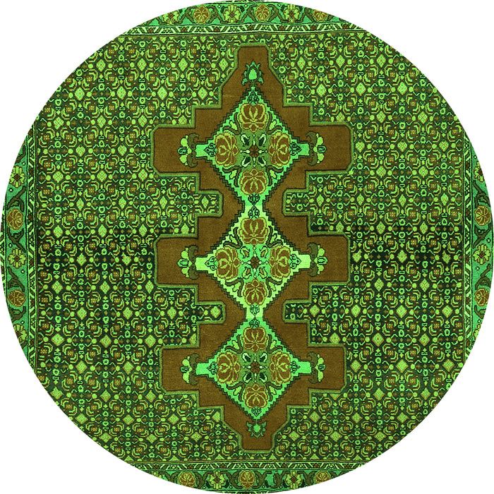 Machine Washable Persian Green Traditional Area Rugs, wshtr2435grn
