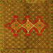 Square Persian Yellow Traditional Rug, tr2435yw