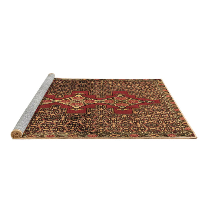 Sideview of Machine Washable Persian Brown Traditional Rug, wshtr2435brn