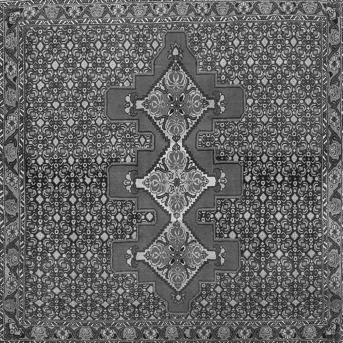 Round Machine Washable Persian Gray Traditional Rug, wshtr2435gry