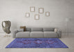 Machine Washable Persian Blue Traditional Rug in a Living Room, wshtr2435blu