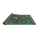 Sideview of Persian Turquoise Traditional Rug, tr2435turq