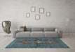 Machine Washable Persian Light Blue Traditional Rug in a Living Room, wshtr2435lblu