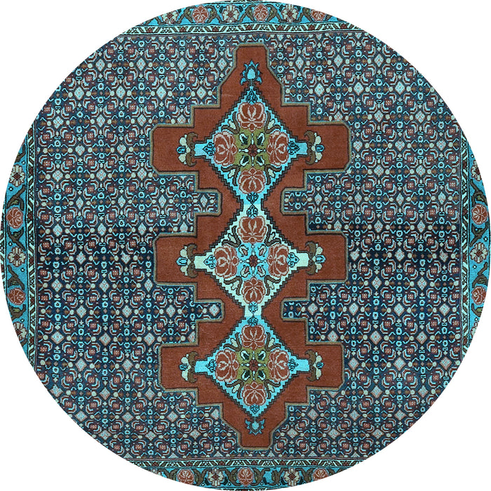 Round Persian Light Blue Traditional Rug, tr2435lblu