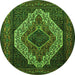 Square Medallion Green Traditional Rug, tr2436grn