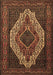 Machine Washable Medallion Brown Traditional Rug, wshtr2436brn