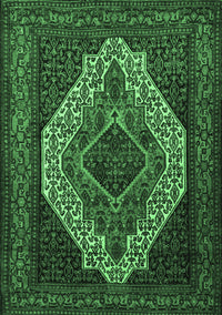 Medallion Emerald Green Traditional Rug, tr2436emgrn