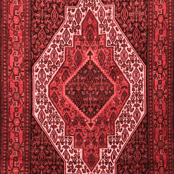 Machine Washable Medallion Red Traditional Rug, wshtr2436red