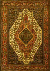 Medallion Yellow Traditional Rug, tr2436yw