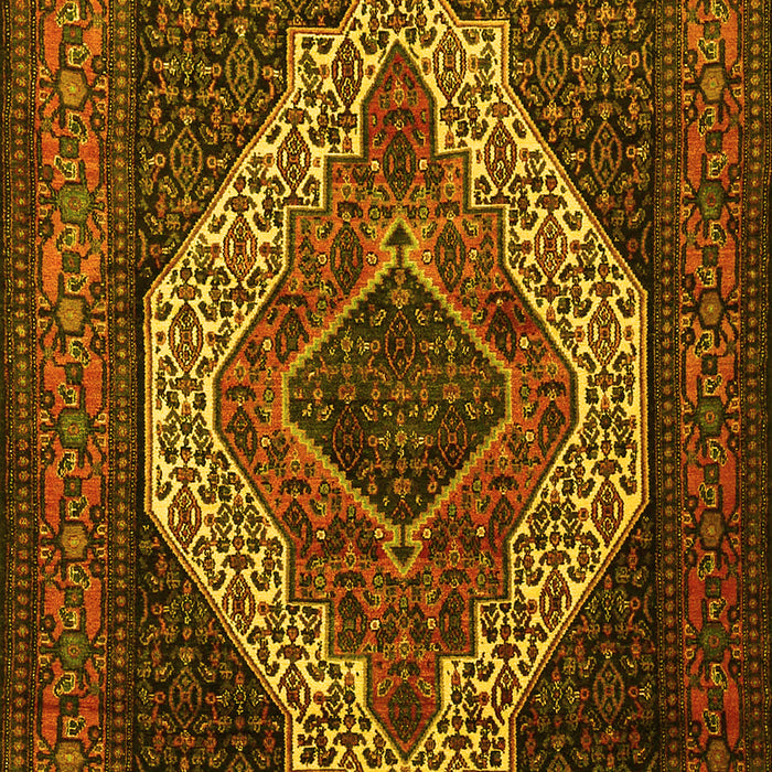 Medallion Yellow Traditional Rug, tr2436yw