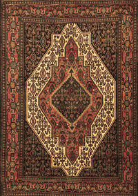 Medallion Brown Traditional Rug, tr2436brn