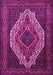 Machine Washable Medallion Pink Traditional Rug, wshtr2436pnk