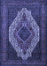 Machine Washable Medallion Blue Traditional Rug, wshtr2436blu