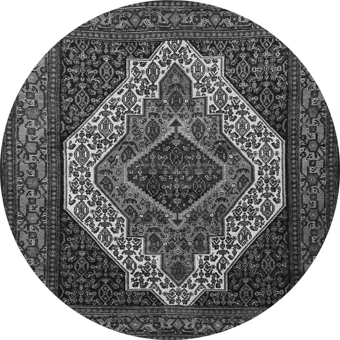 Square Medallion Gray Traditional Rug, tr2436gry