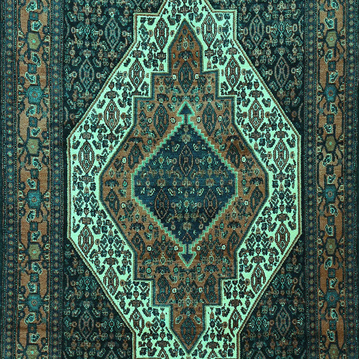 Medallion Turquoise Traditional Rug, tr2436turq