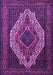 Machine Washable Medallion Purple Traditional Area Rugs, wshtr2436pur