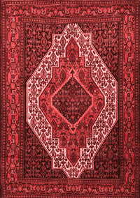 Medallion Red Traditional Rug, tr2436red