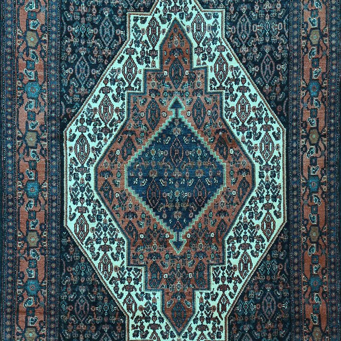 Medallion Light Blue Traditional Rug, tr2436lblu