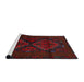 Sideview of Machine Washable Traditional Burgundy Brown Rug, wshtr2437