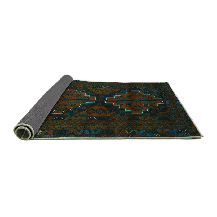 Sideview of Persian Turquoise Traditional Rug, tr2437turq